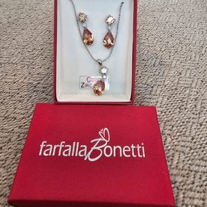 Farfalla Bonetti amber necklace and earrings set
